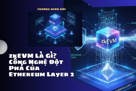 Hình ảnh mô phỏng công nghệ zkEVM và blockchain Ethereum Layer 2.