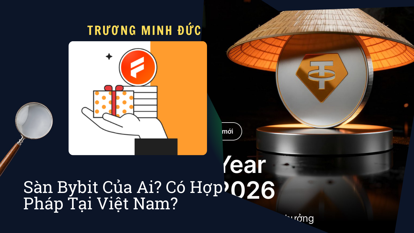 Hình ảnh mô tả biểu tượng Bybit và các dòng tiền, liên quan đến đầu tư tiền điện tử tại Việt Nam.