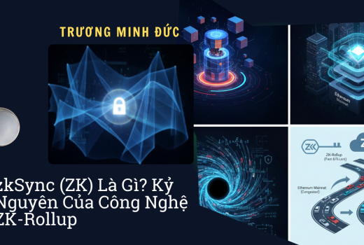 Hình ảnh các biểu tượng công nghệ blockchain và bảo mật dữ liệu.