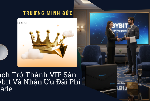 Hình ảnh các người trong phòng họp nhận thưởng và logo Bybit, thể hiện quyền lợi VIP và ưu đãi giao.