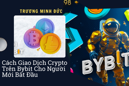 Hình ảnh mô tả các đồng tiền mã hóa như Bitcoin, Ethereum, Litecoin trên nền tảng Bybit.