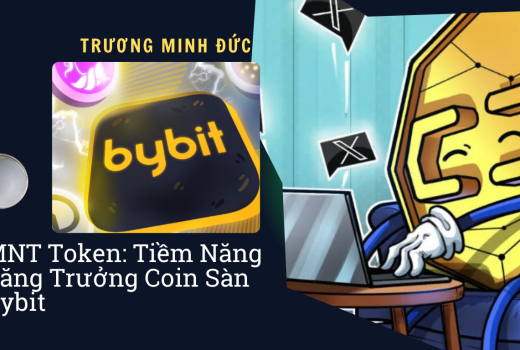 Huy hiệu Bybit và biểu tượng coin trên màn hình máy tính, liên quan đến đầu tư tiền điện tử và giao.