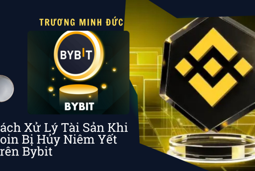 Hình ảnh logo của Binance và Bybit liên quan đến xử lý tài sản khi coin bị hủy niêm yết.