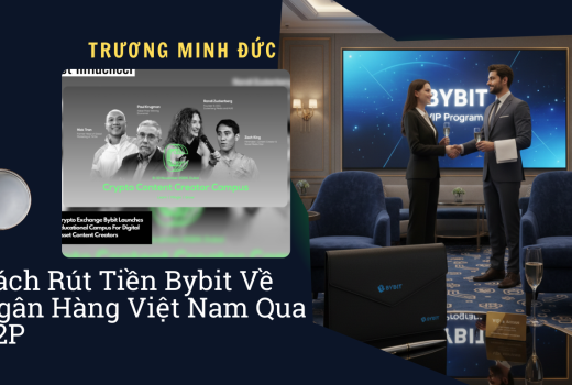Hình ảnh mô tả quy trình rút tiền từ Bybit về ngân hàng Việt Nam qua P2P.