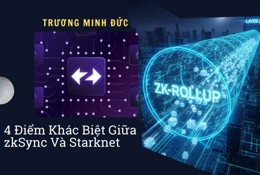 Hình ảnh mô tả zkSync và Starknet, hai công nghệ blockchain giúp thanh toán nhanh chóng và an toàn.