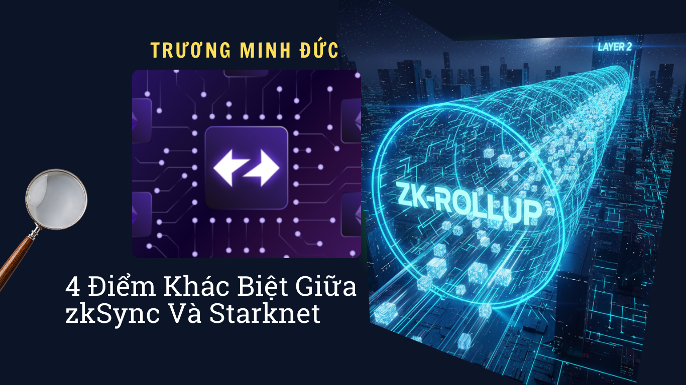 Hình ảnh mô tả zkSync và Starknet, hai công nghệ blockchain giúp thanh toán nhanh chóng và an toàn.