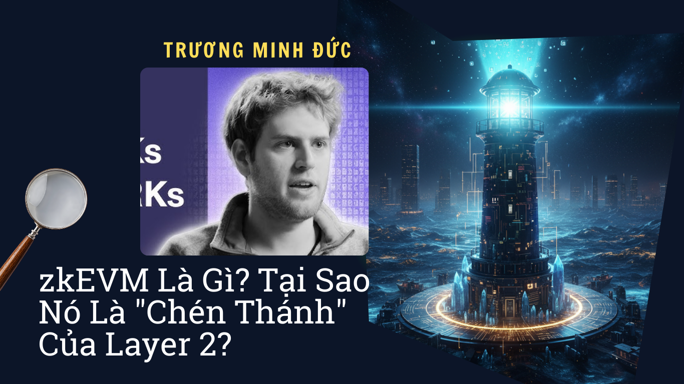 Hình ảnh mô tả tòa tháp công nghệ zkEVM trong đô thị hiện đại.