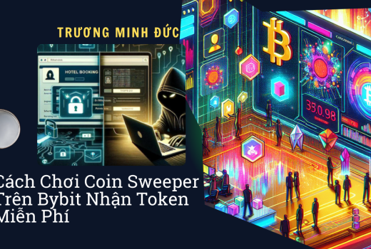 Hình ảnh mô tả game Coin Sweeper trên nền tảng Bybit với các biểu tượng tiền mã hóa và người chơi th.