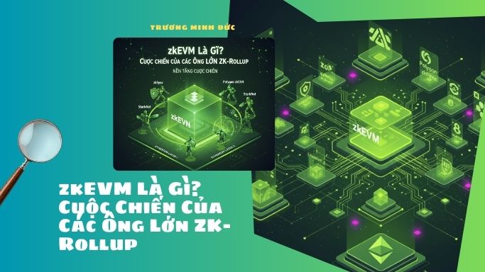 Hình ảnh mô tả về zKEVM, công nghệ zk-rollup và cuộc chiến giữa các công ty lớn trong lĩnh vực này.