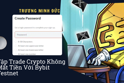 Hình ảnh mô tả hướng dẫn tạo mật khẩu trên nền tảng Bybit Testnet để giao dịch tiền điện tử không rủ.