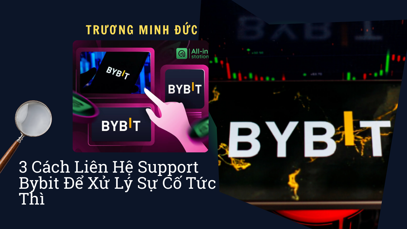 Hình ảnh thể hiện logo Bybit và biểu đồ thị trường chứng khoán.
