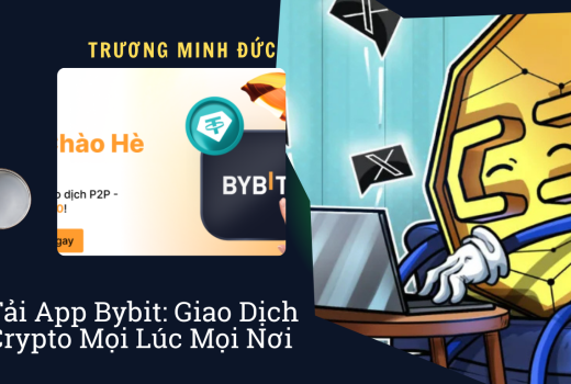 Hình ảnh mô tả biểu tượng tiền mã hóa và giao dịch trên nền tảng Bybit.