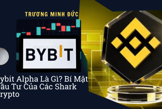 Biểu tượng Binance Crypto và màn hình Bybit Alpha trong hình ảnh này.