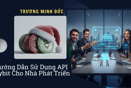 Nhóm nhà phát triển sử dụng API Bybit trong phòng họp công nghệ cao.