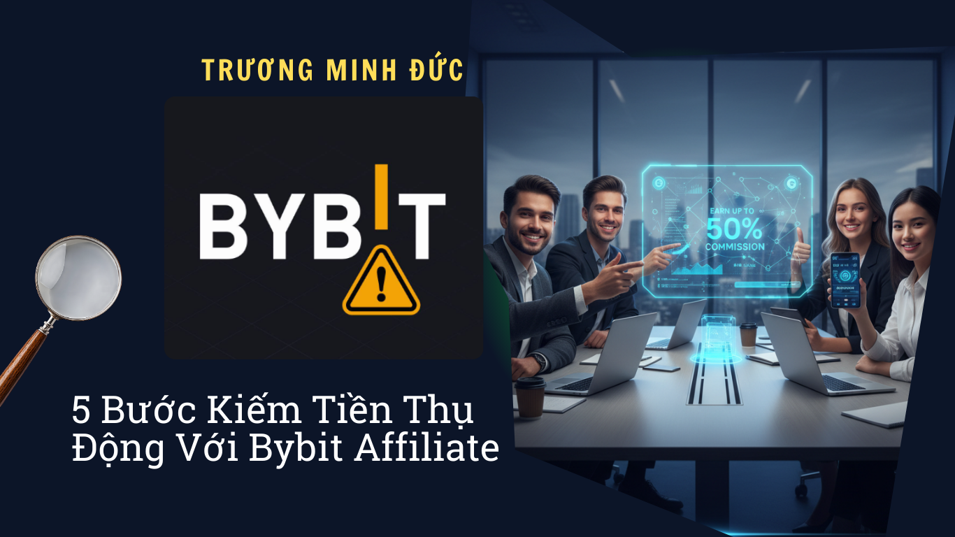 Hình ảnh nhóm người thảo luận về kiếm tiền qua chương trình liên kết Bybit.