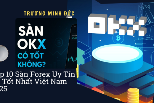 Hình ảnh về sàn OKX, biểu đồ tài chính và logo, phù hợp cho nội dung đánh giá sàn giao dịch tiền điệ.