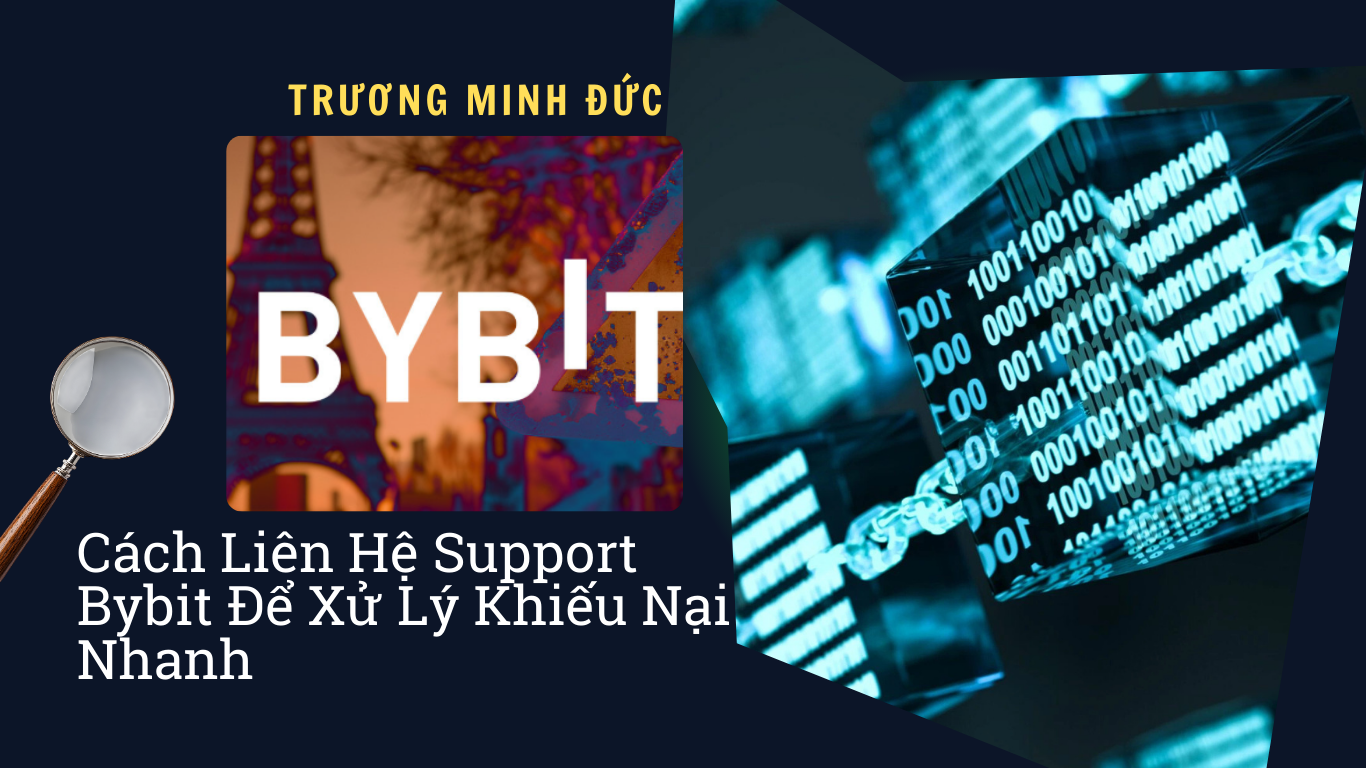Hình ảnh thể hiện logo Bybit và dữ liệu mã hóa, biểu tượng công nghệ cao liên quan đến giao dịch tiề.