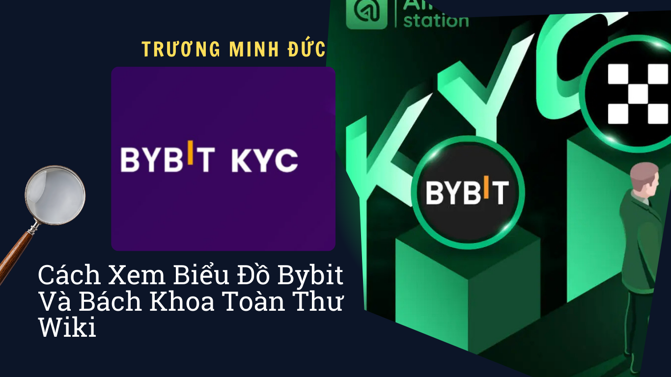 Hình ảnh thể hiện biểu đồ Bybit và sách hướng dẫn toàn thư Wiki.