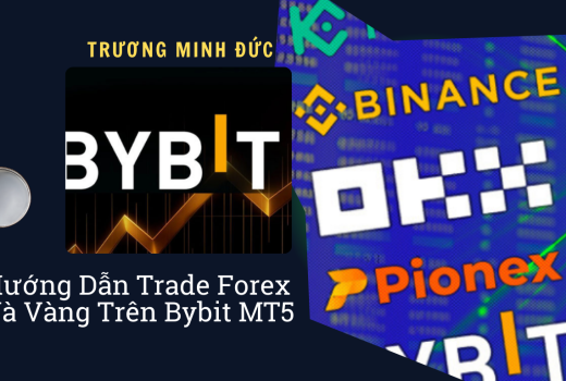 Hình ảnh logo các sàn giao dịch tiền điện tử Binance, OKX, Pionex, Bybit.