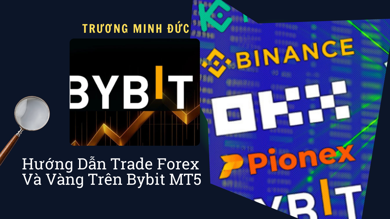 Hình ảnh logo các sàn giao dịch tiền điện tử Binance, OKX, Pionex, Bybit.