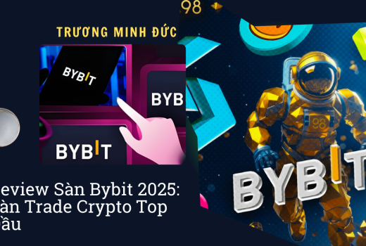 Hình ảnh thể hiện logo Bybit và một phi hành gia trong không gian, liên quan đến thị trường tiền mã.