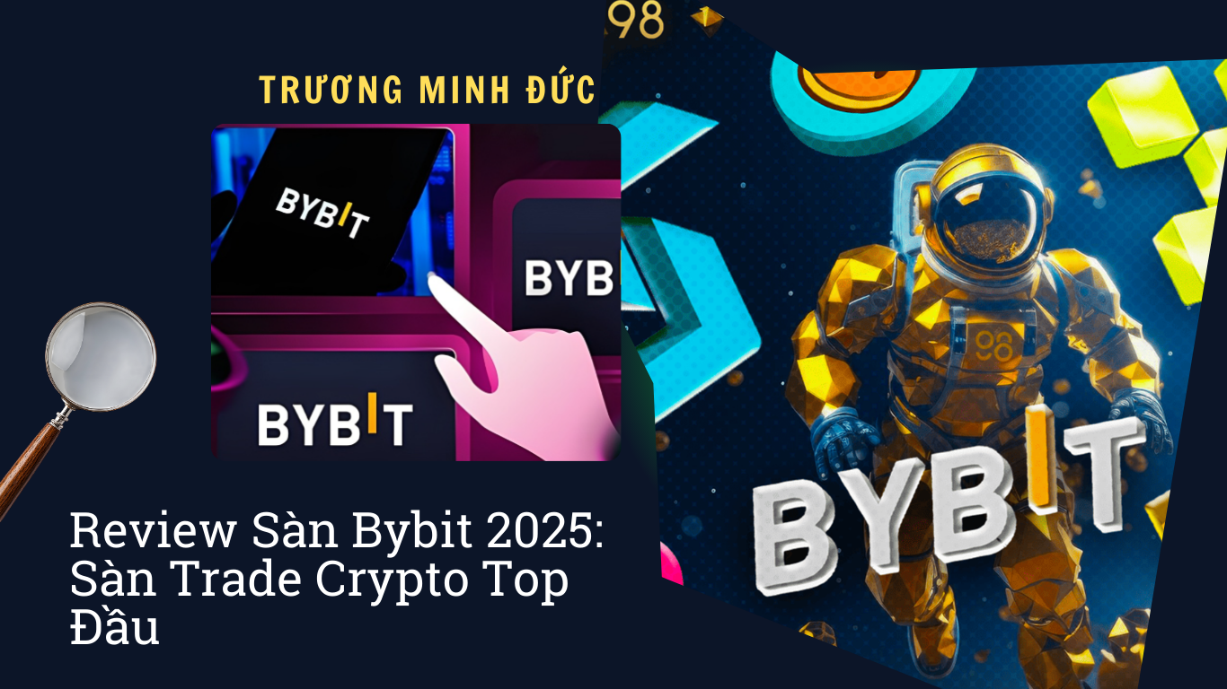 Hình ảnh thể hiện logo Bybit và một phi hành gia trong không gian, liên quan đến thị trường tiền mã.