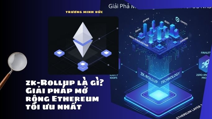 Hình ảnh mô tả công nghệ ZK-Rollup và ứng dụng trong Ethereum.