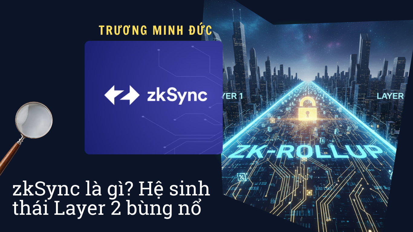 Đồ họa về zkSync và công nghệ Layer 2 trong blockchain hiện đại.