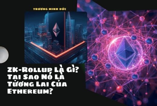 Hình ảnh mô phỏng công nghệ ZK-Rollup và mạng lưới Ethereum trong tương lai.
