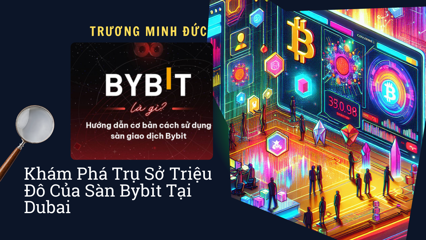 Hình ảnh trụ sở sàn Bybit tại Dubai với công nghệ blockchain và giao dịch tiền mã hóa.