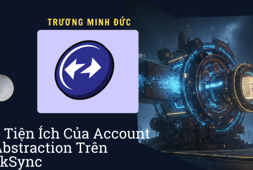 Biểu tượng account abstraction zKSync trong hình, thể hiện công nghệ blockchain và bảo mật cao.