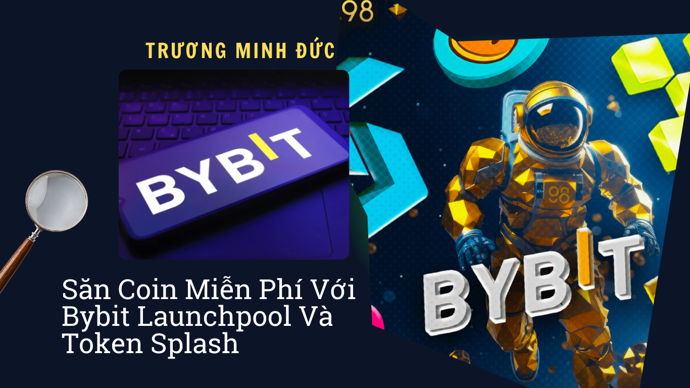 Hình ảnh logo Bybit và astronaut trong nền không gian sáng tạo.