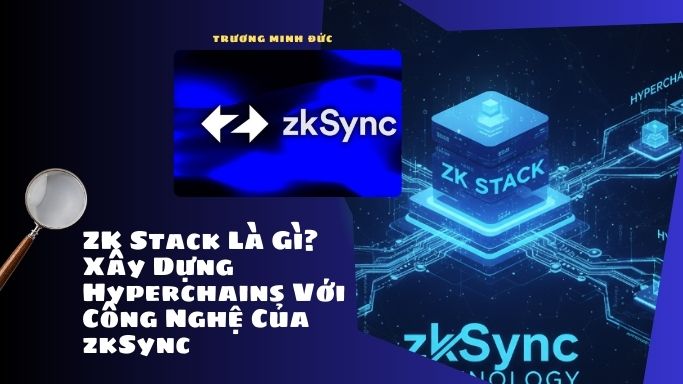 Hình ảnh mô tả ZK Stack và công nghệ Hyperchains của zksync trong blockchain.